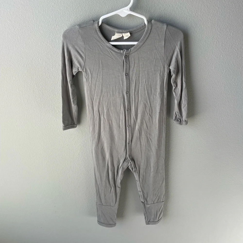 Kyte Baby Gray Snap Up Bamboo Footie - Unisex Color